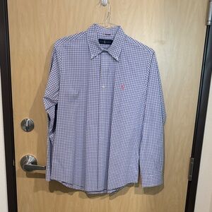 Ralph Lauren Blue and White Checkered Shirt